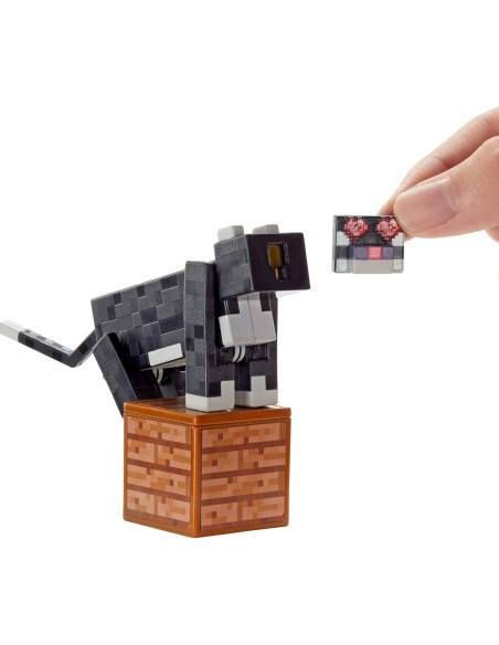 Figura de acción Gato Tuxedo Mattel Minecraft 8.26 cm