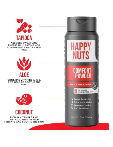 Polvo de Confort Happy Nuts 170g - Anti Rozaduras y Desodorante