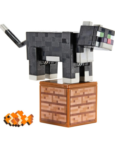 Figura de acción Gato Tuxedo Mattel Minecraft 8.26 cm