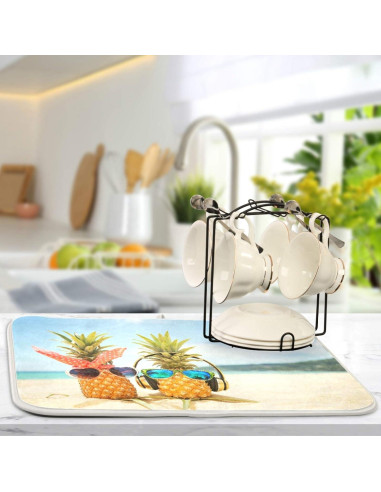 Alfombrilla de Secado de Platos QUGRL 16x18 cm Absorbente