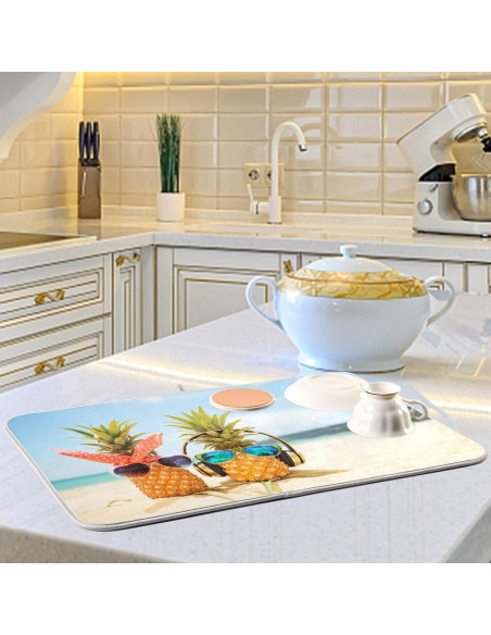 Alfombrilla de Secado de Platos QUGRL 16x18 cm Absorbente Alfombrilla de Secado de Platos QUGRL 16x18 cm Absorbente