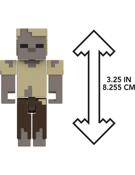 Figura de acción Husk Mattel Minecraft 8.25 cm para niños 6+