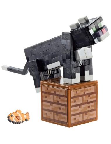 Figura de acción Gato Tuxedo Mattel Minecraft 8.26 cm