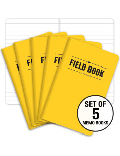 Cuaderno de Campo Elan Publishing Amarillo Rayado Paquete 5 2