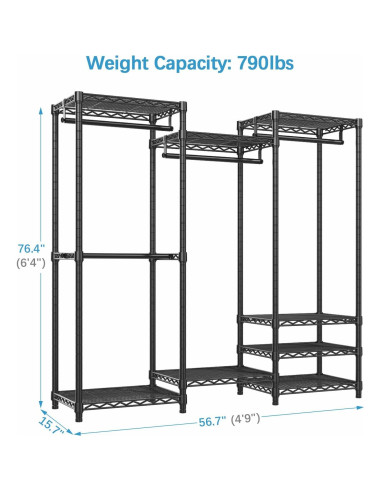 Armario Portátil VIPEK V5 Mediano Negro con 8 Estantes