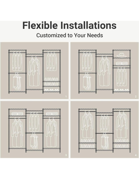 Armario Portátil VIPEK V5 Mediano Negro con 8 Estantes