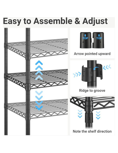 Armario Portátil VIPEK V5 Mediano Negro con 8 Estantes