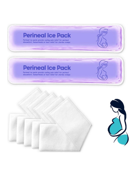 Paquetes de Hielo Perineales Reutilizables Couleurs - 2 Almohadillas + 5 Mangas