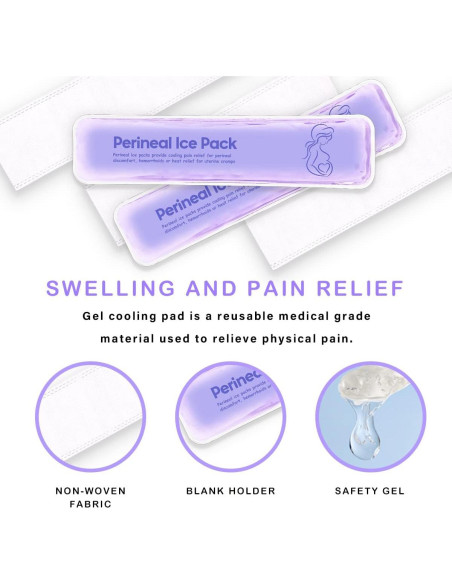Paquetes de Hielo Perineales Reutilizables Couleurs - 2 Almohadillas + 5 Mangas