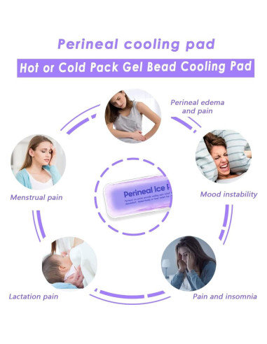 Paquetes de Hielo Perineales Reutilizables Couleurs - 2 Almohadillas + 5 Mangas