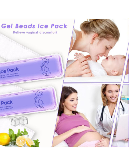 Paquetes de Hielo Perineales Reutilizables Couleurs - 2 Almohadillas + 5 Mangas