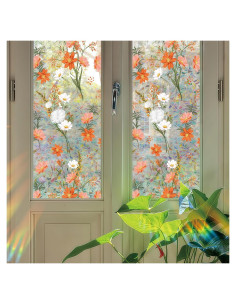 Película de Privacidad KHEIMWE 42.9x100 cm Arcoíris Floral