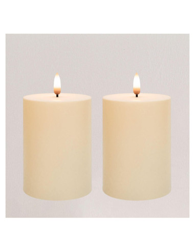 Juego de 2 Velas LED Impermeables ANGELLOONG 10x8 cm con Temporizador