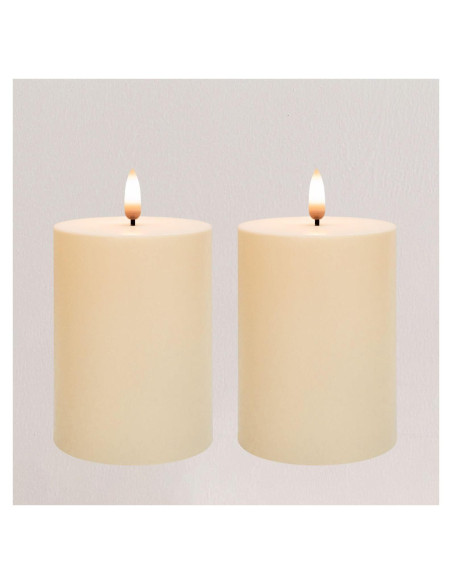 Juego de 2 Velas LED Impermeables ANGELLOONG 10x8 cm con Temporizador