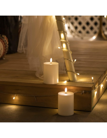 Juego de 2 Velas LED Impermeables ANGELLOONG 10x8 cm con Temporizador