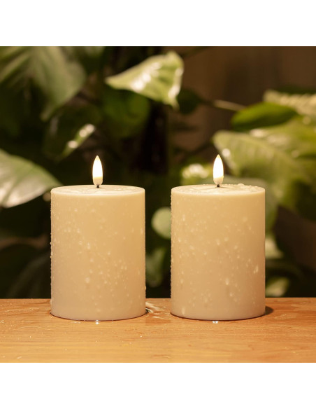Juego de 2 Velas LED Impermeables ANGELLOONG 10x8 cm con Temporizador