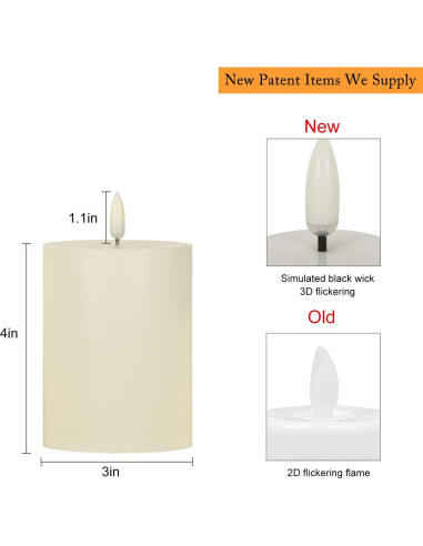 Juego de 2 Velas LED Impermeables ANGELLOONG 10x8 cm con Temporizador