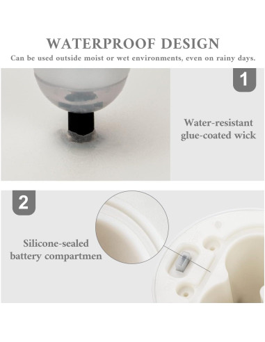 Juego de 2 Velas LED Impermeables ANGELLOONG 10x8 cm con Temporizador