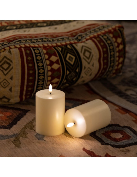 Juego de 2 Velas LED Impermeables ANGELLOONG 10x8 cm con Temporizador