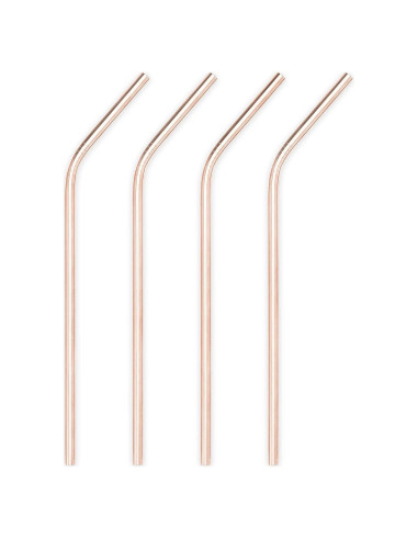 Set de 4 Popotes de Cobre Reutilizables Viski 20.32 cm