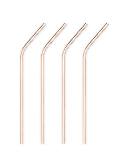 Set de 4 Popotes de Cobre Reutilizables Viski 20.32 cm
