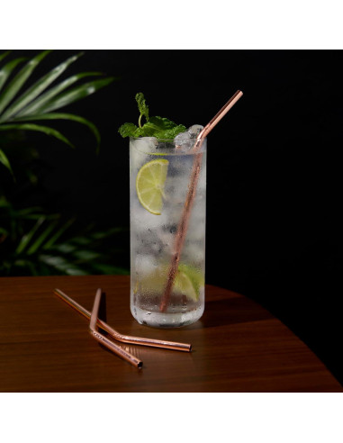 Set de 4 Popotes de Cobre Reutilizables Viski 20.32 cm