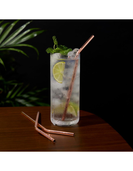 Set de 4 Popotes de Cobre Reutilizables Viski 20.32 cm