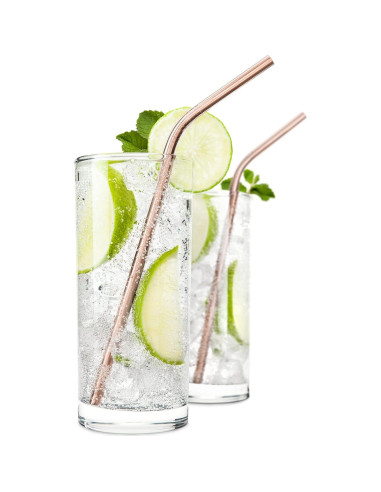 Set de 4 Popotes de Cobre Reutilizables Viski 20.32 cm