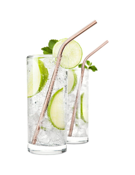 Set de 4 Popotes de Cobre Reutilizables Viski 20.32 cm