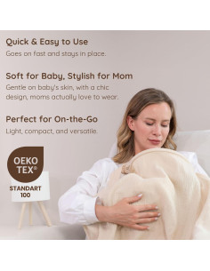 Cubierta de Lactancia Muselina 100% Algodón Beige Neutral 101.6x71.1cm 2