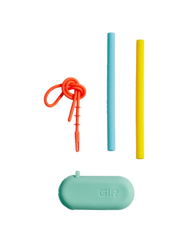 Popotes de Silicona Reutilizables GIR 2-Pack 14 cm Soleado