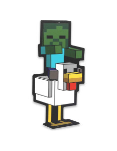 Cartel de Metal Minecraft Zombie Chicken Jockey - 17.8x37.3 cm