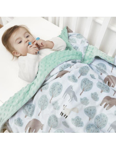 Manta para Bebés QSTEHEML Oso 76x102cm Doble Capa Suave 2