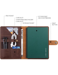 Cubierta de Cuero Robrasim A5 Hecha a Mano Marrón 2