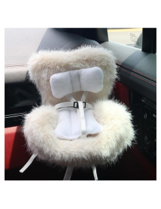 Asiento de Coche para Muñecas Walant Beige - Cojín Suave y Seguro