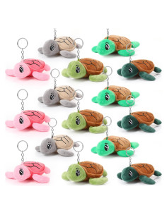 15 Llaveros Tortuga de Peluche Colorido 14 cm Hinly