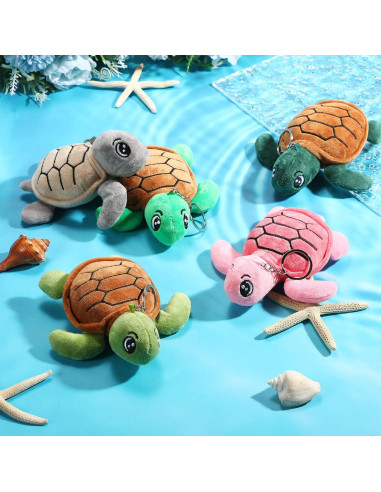 15 Llaveros Tortuga de Peluche Colorido 14 cm Hinly