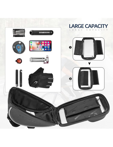 Bolsa de Manillar para Teléfono ROCKBROS Impermeable 1.5L