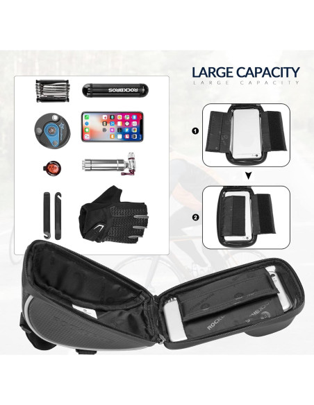 Bolsa de Manillar para Teléfono ROCKBROS Impermeable 1.5L