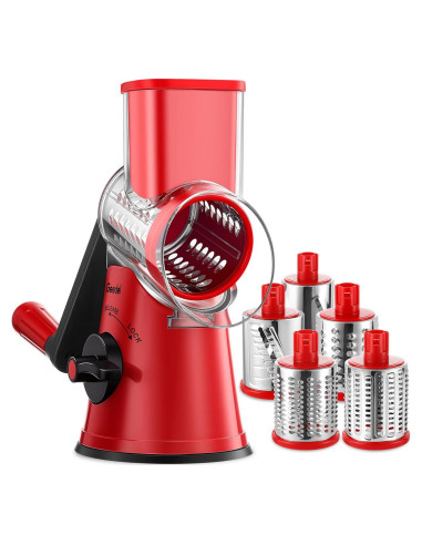 Rallador de Queso Rotatorio Geedel PS-336A5N con 5 Cuchillas
