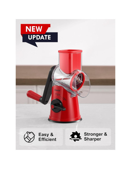 Rallador de Queso Rotatorio Geedel PS-336A5N con 5 Cuchillas