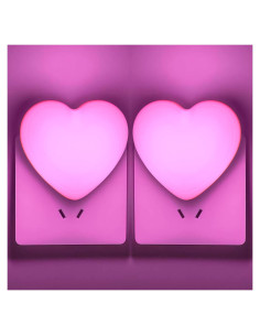 Lámpara Nocturna LED INZU Corazón Rosa 2Pack con Sensor