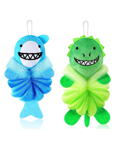 Esponjas de Baño para Niños Nuenen 2 Pcs Animales Exfoliantes