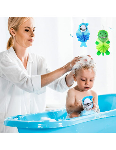 Esponjas de Baño para Niños Nuenen 2 Pcs Animales Exfoliantes