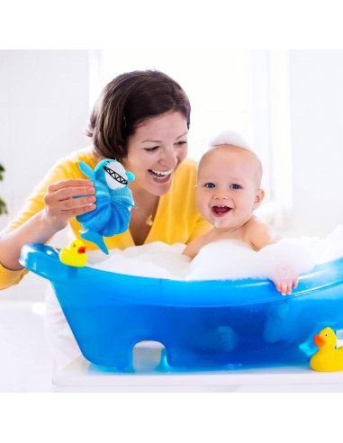 Esponjas de Baño para Niños Nuenen 2 Pcs Animales Exfoliantes
