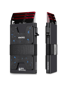 Billetera Minimalista SEMORID RFID para Hombres - Aluminio, 12 Tarjetas