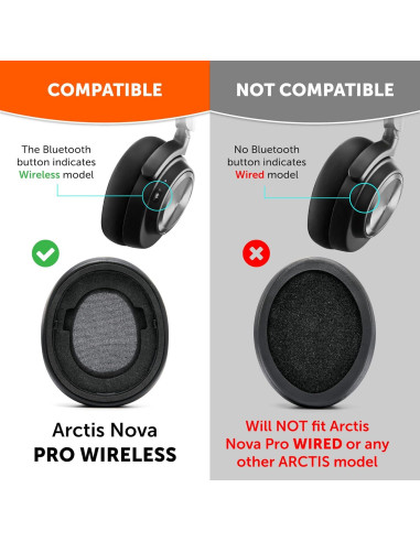 Almohadillas de Reemplazo Wicked Cushions para Steelseries Arctis Nova Pro Inalámbrico - Negro