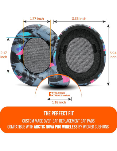 Almohadillas de Reemplazo Wicked Cushions para Steelseries Arctis Nova Pro Inalámbrico - Negro