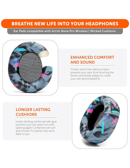 Almohadillas de Reemplazo Wicked Cushions para Steelseries Arctis Nova Pro Inalámbrico - Negro Almohadillas de Reemplazo Wicked Cushions para Steelseries Arctis Nova Pro Inalámbrico - Negro