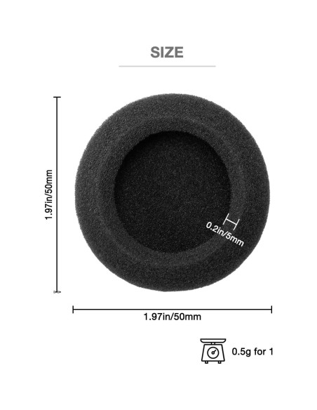 Cojines de Espuma Voarmaks 50mm para Auriculares - 5 Pares